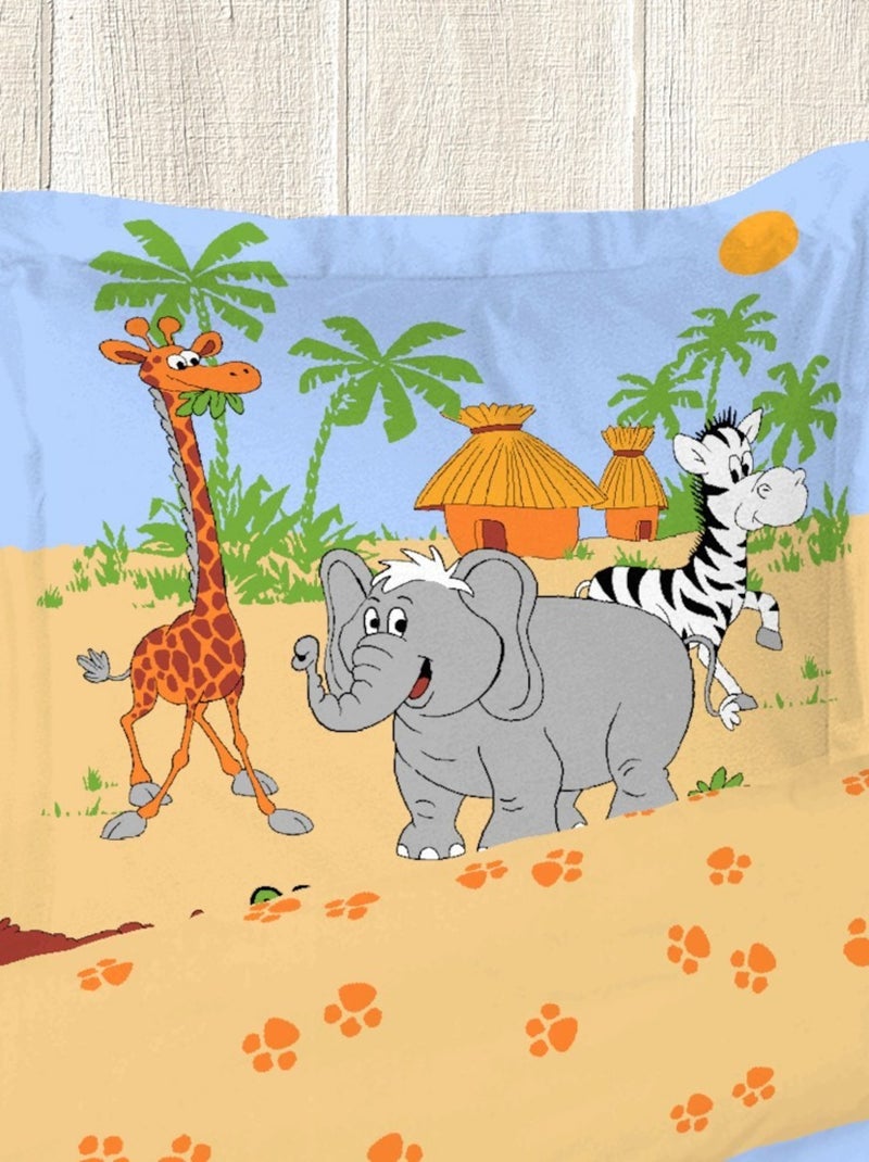 Housse de couette 140x200 SAFARI PHOTOS + 1 taie Multicolore - Kiabi