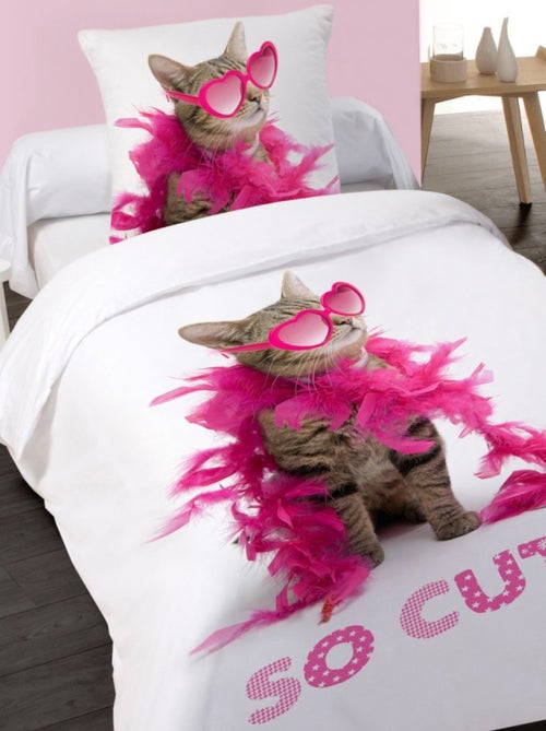 Housse de couette 140x200 So cute + 1 taie 100% coton - Kiabi