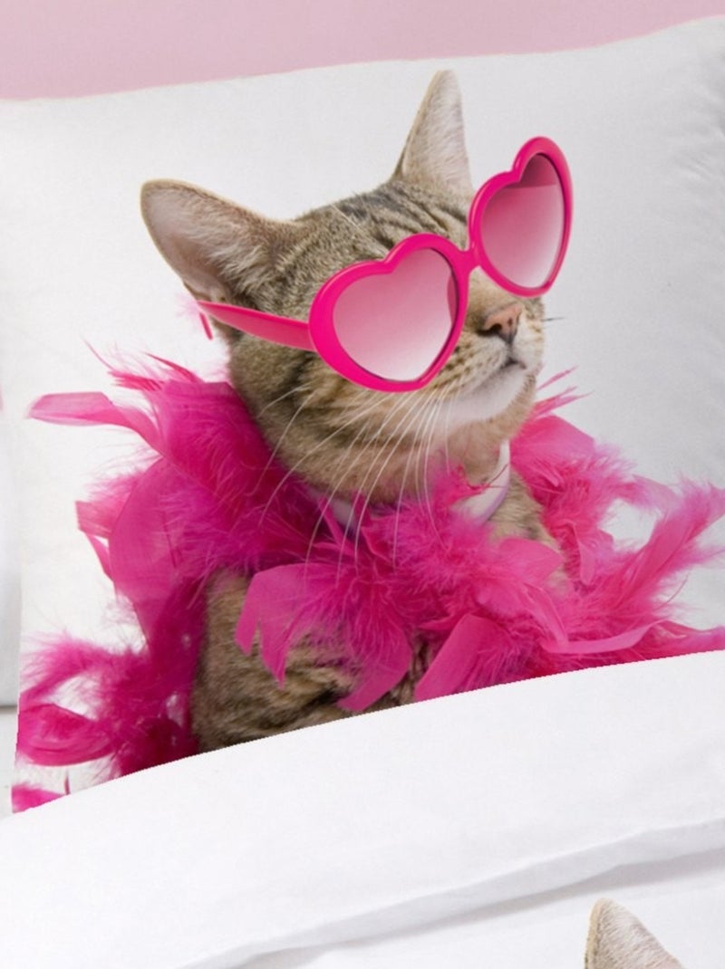 Housse de couette 140x200 So cute + 1 taie 100% coton Blanc - Kiabi