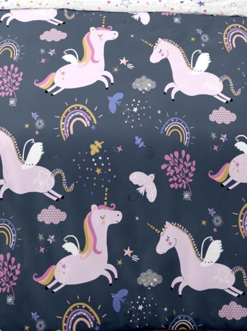 Housse de couette 140x200 Stella la licorne + 1 taie 100% coton - Kiabi
