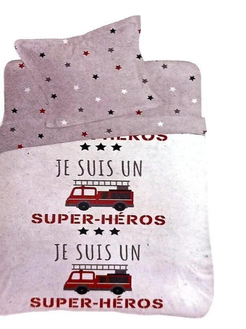 Housse de couette 140x200 Super héros avec sa taie Blanc - Kiabi