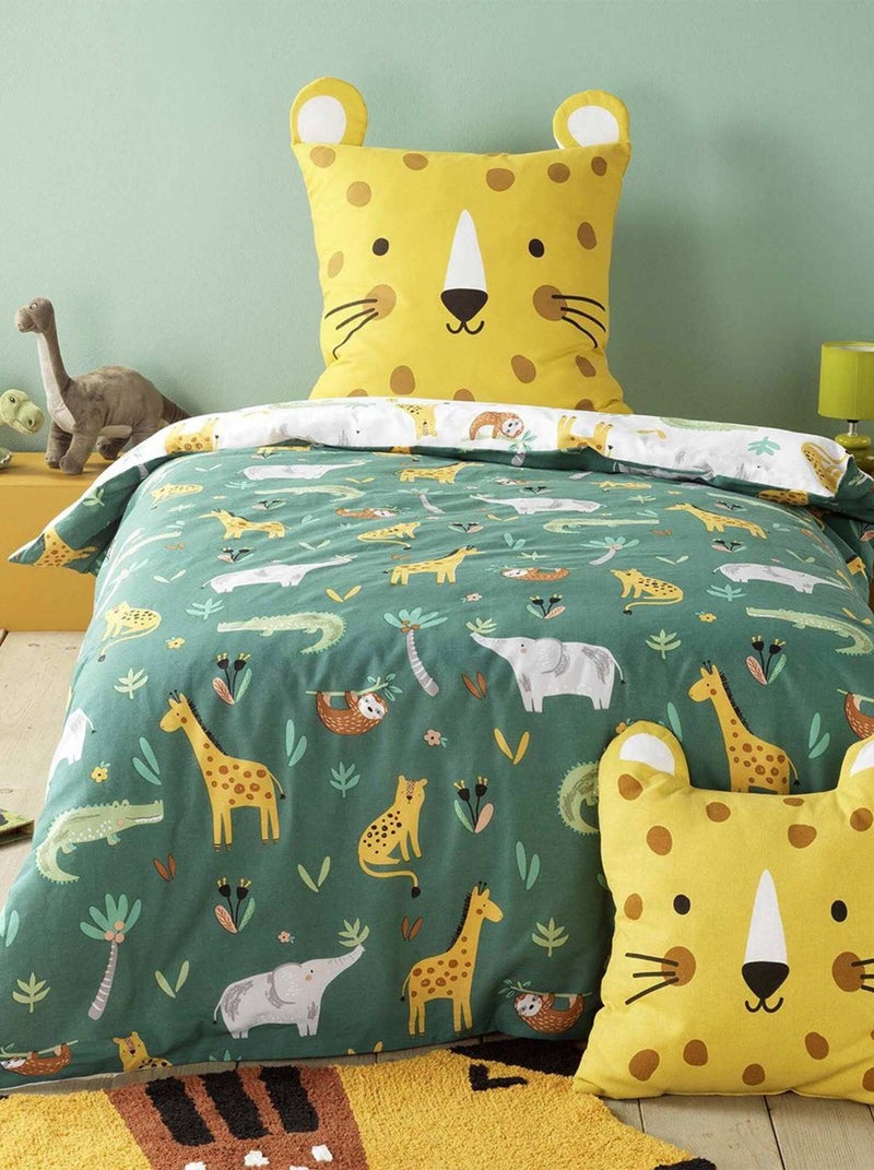 Housse de couette 140x200 + taie Timmy coton Vert - Kiabi
