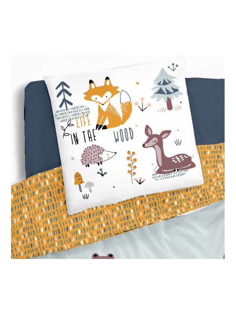 Housse de couette 140x200 WOOD + 1 taie Gris - Kiabi