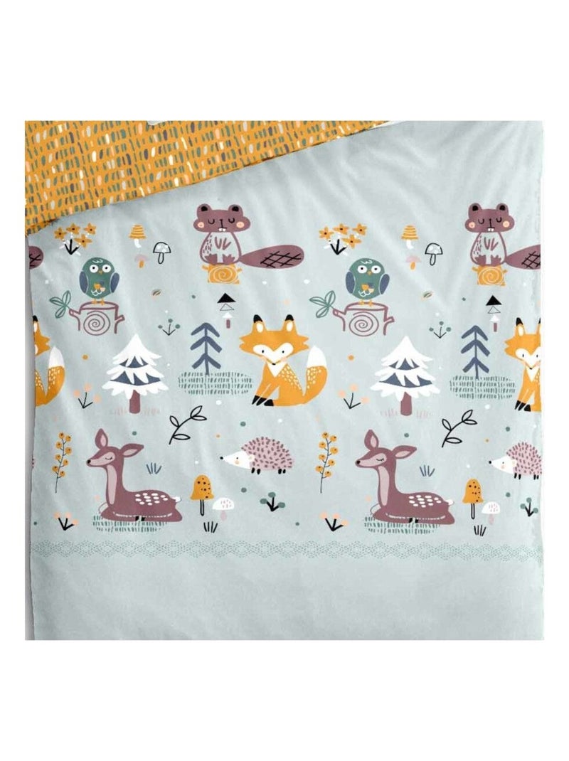 Housse de couette 140x200 WOOD + 1 taie Gris - Kiabi