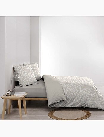 Housse de couette 2 personnes + 2 taies 100% coton 57fils naturel