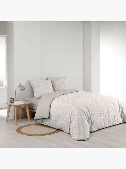 Housse de couette 2 personnes + 2 taies 100% coton 57fils naturel - Kiabi Housse de couette 2 personnes + 2 taies 100% coton 57fils naturel - Kiabi