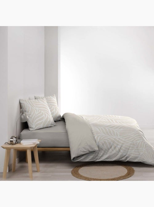Housse de couette 2 personnes + 2 taies 100% coton 57fils naturel - Kiabi Housse de couette 2 personnes + 2 taies 100% coton 57fils naturel - Kiabi