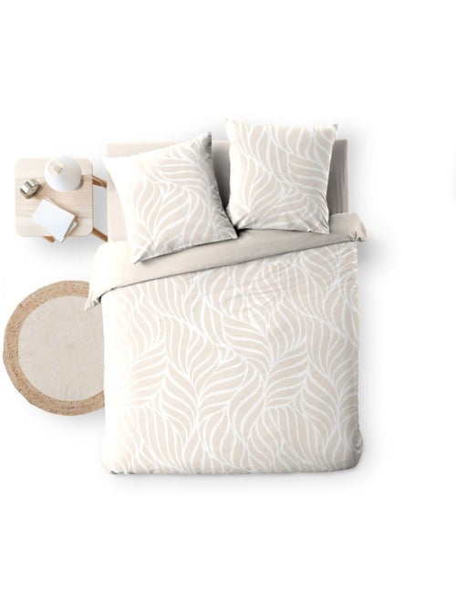 Housse de couette 2 personnes + 2 taies 100% coton 57fils naturel - Kiabi Housse de couette 2 personnes + 2 taies 100% coton 57fils naturel - Kiabi