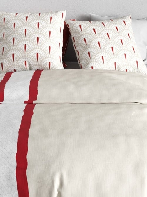 Housse de couette 2 personnes + 2 taies en coton 57 fils - Kiabi