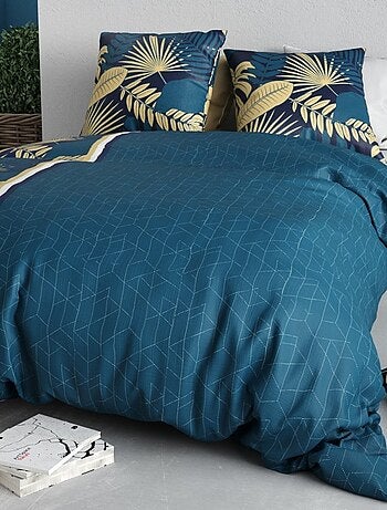 Housse de couette 2 personnes + 2 taies en coton 57 fils