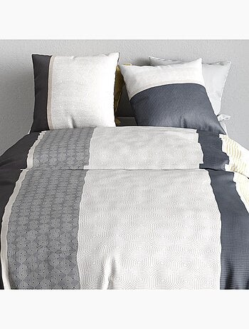 Housse de couette 2 personnes + 2 taies en coton 57 fils