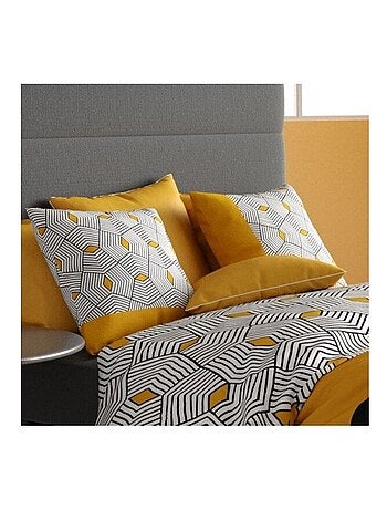 Housse de couette 2 personnes + 2 taies en coton 57 fils