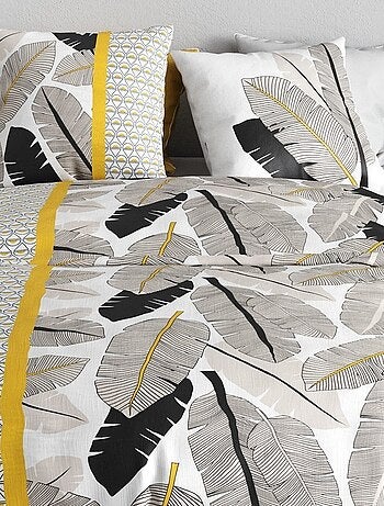 Housse de couette 2 personnes + 2 taies en coton 57 fils