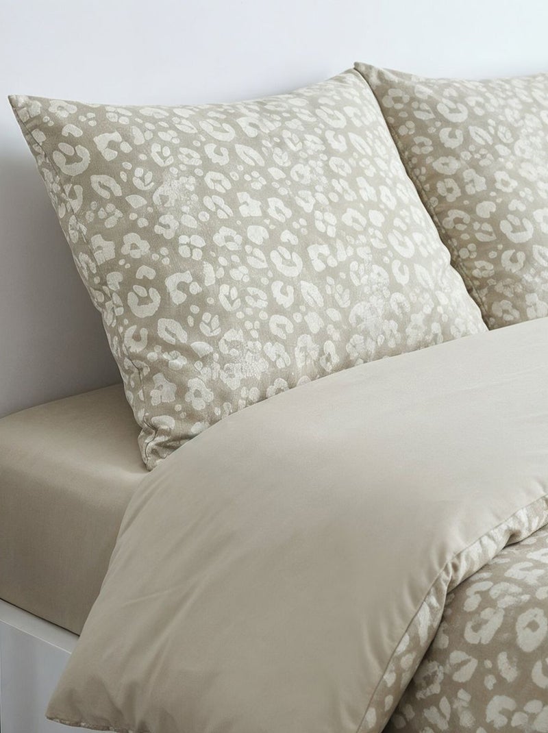 Housse de couette 2 personnes Beige - Kiabi