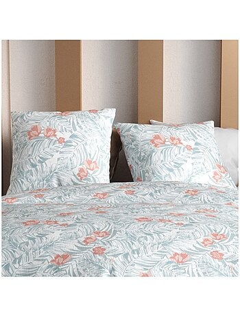 Housse de couette 2 personnes finition bouton + 2 taies 100% microfibre