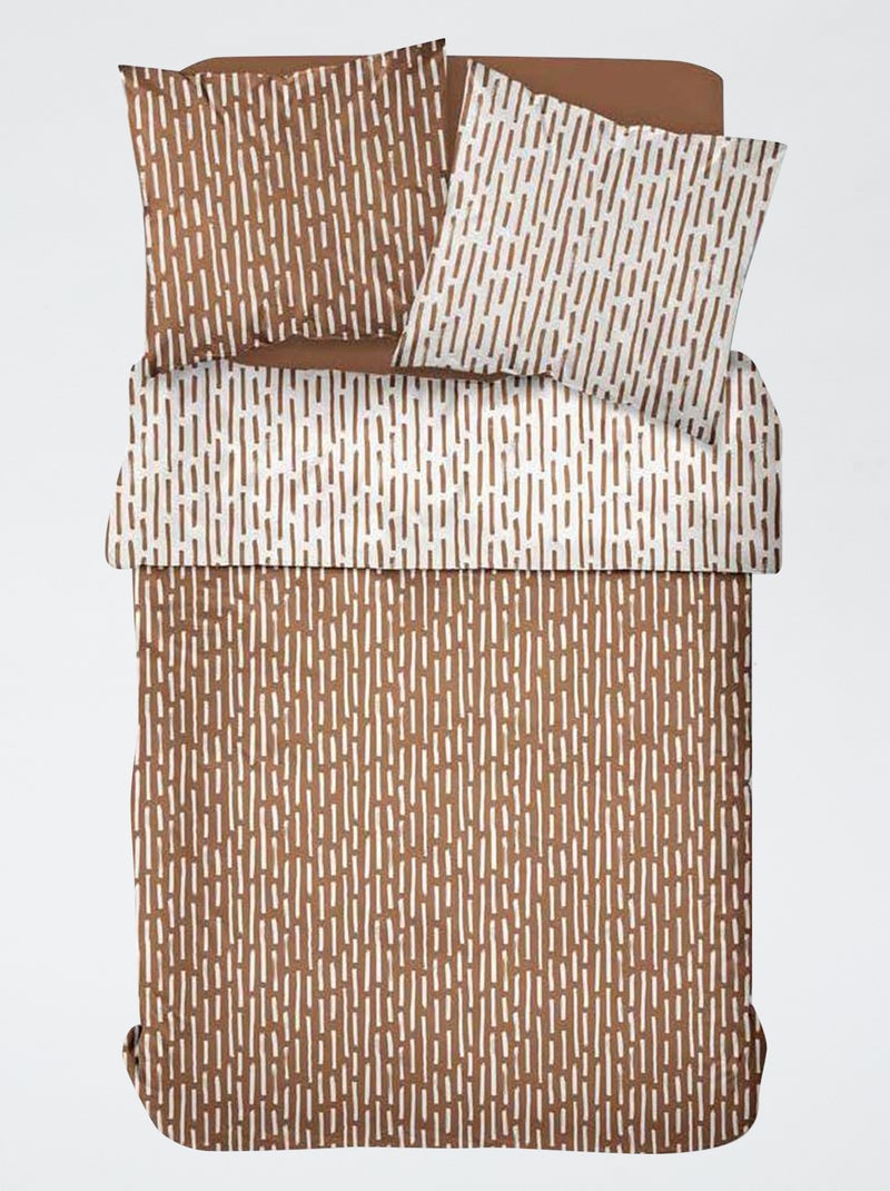 Housse de couette 2 personnes Marron - Kiabi