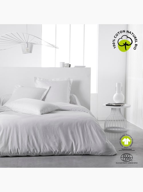 Housse de couette 2 personnes uni coton ORGANIC - Kiabi