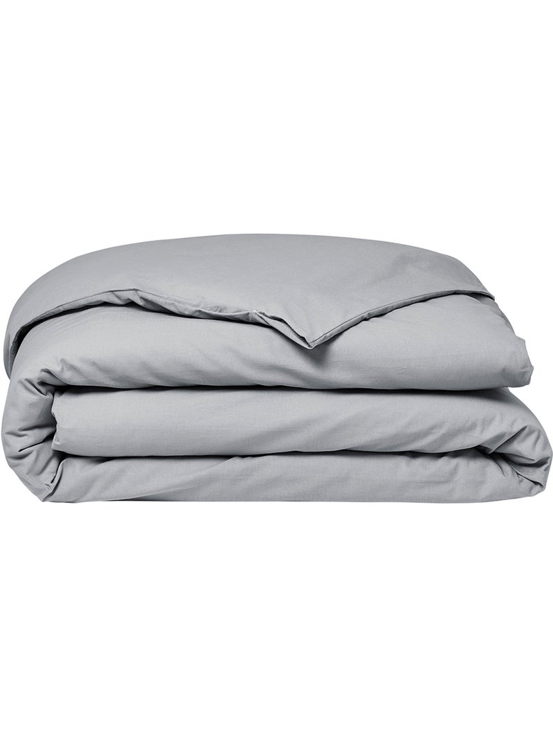 Housse de couette 2 personnes uni coton ORGANIC Gris - Kiabi