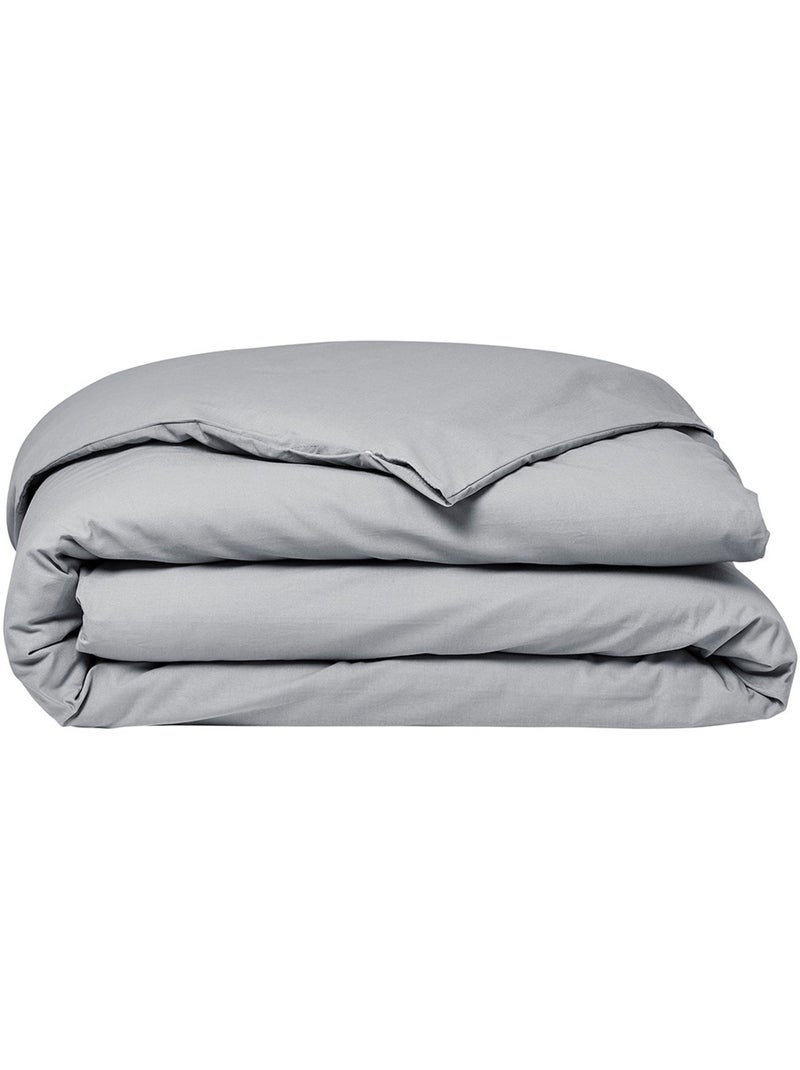 Housse de couette 2 personnes uni coton ORGANIC Gris - Kiabi