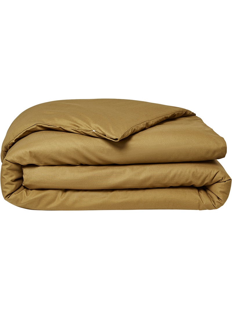 Housse de couette 2 personnes uni coton ORGANIC Marron - Kiabi