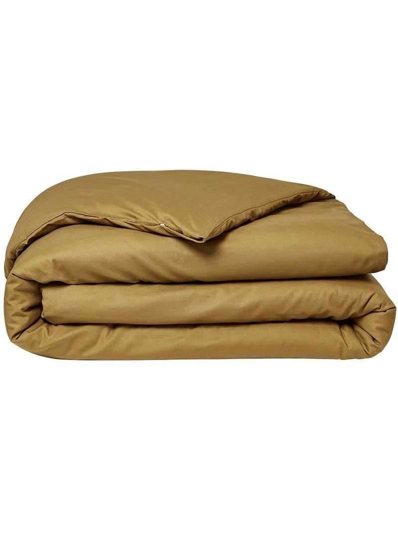 Housse de couette 2 personnes uni coton ORGANIC Marron - Kiabi