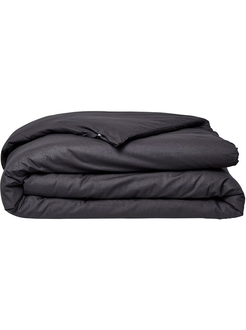 Housse de couette 2 personnes uni coton ORGANIC Noir - Kiabi