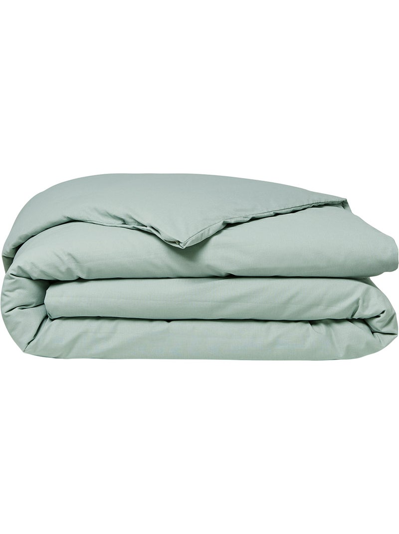 Housse de couette 2 personnes uni coton ORGANIC Vert - Kiabi