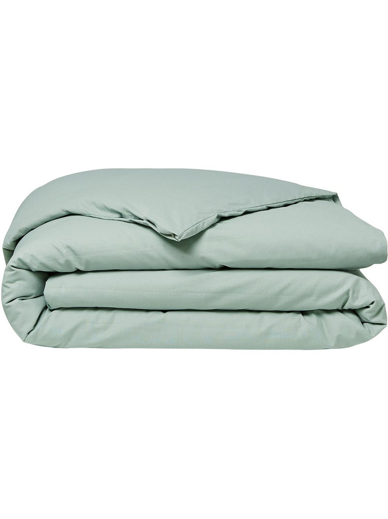 Housse de couette 2 personnes uni coton ORGANIC Vert - Kiabi