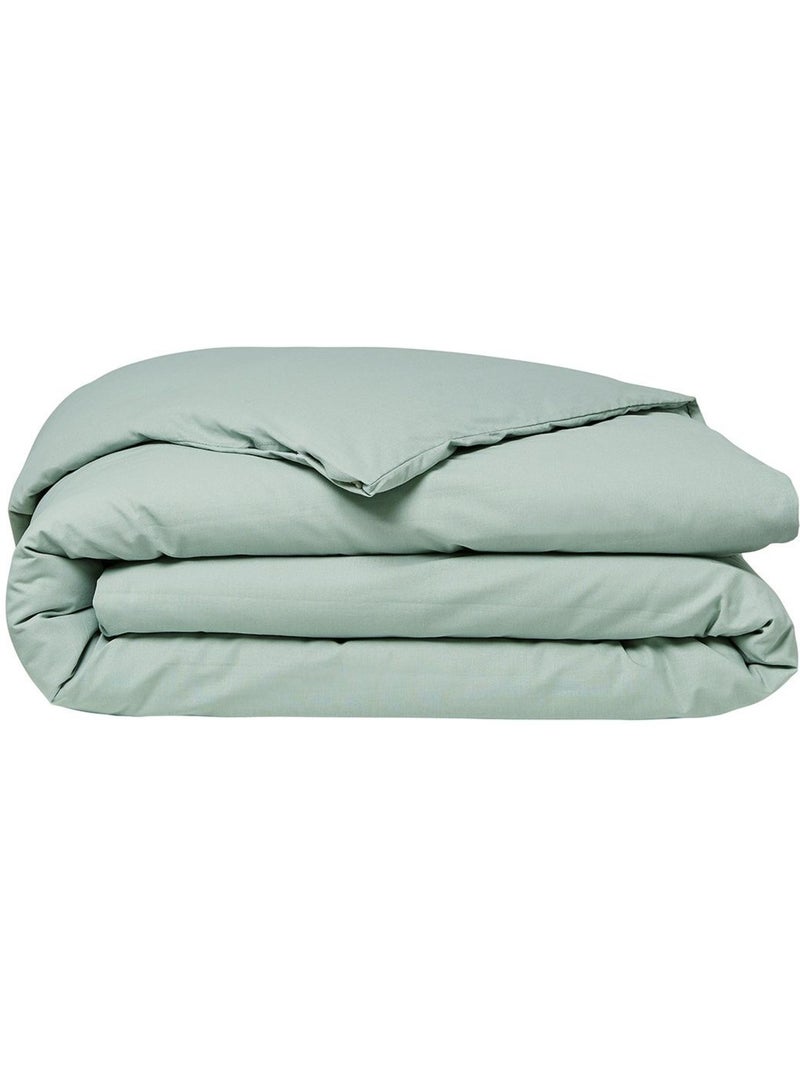 Housse de couette 2 personnes uni coton ORGANIC Vert - Kiabi