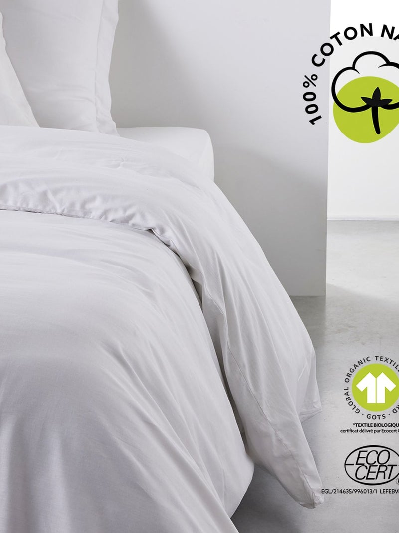 Housse de couette 2 places - 100% coton BIO Blanc - Kiabi