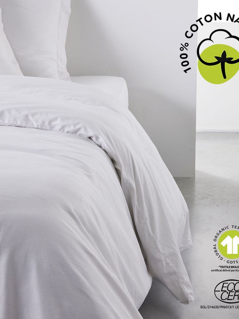 Housse de couette 2 places - 100% coton BIO Blanc - Kiabi