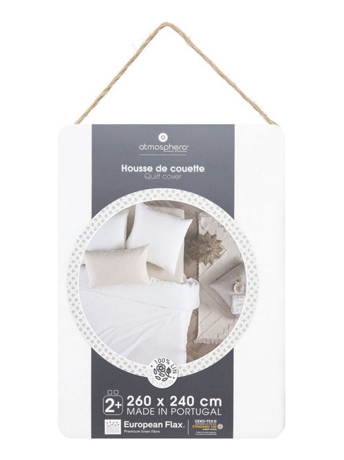 Housse de couette 2 places en 100% lin - Kiabi