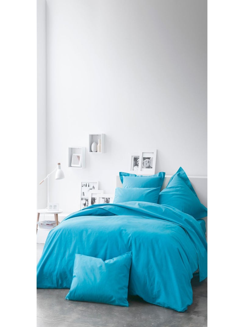 Housse de couette 2 places en coton 57 fils CHANTILLY Bleu - Kiabi