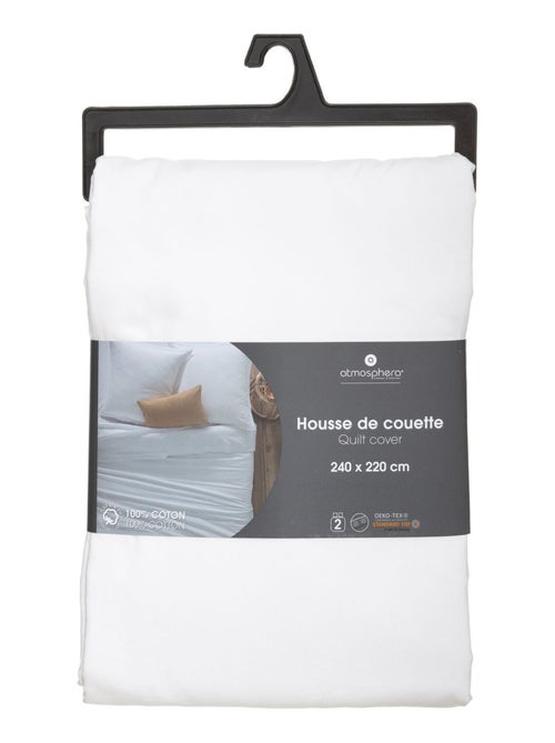 Housse de couette 2 places en coton avec fermeture à boutons CARINA - Kiabi