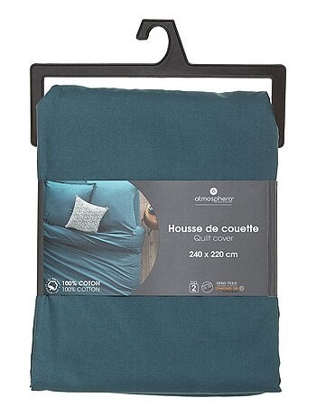 Housse de couette 2 places en coton avec fermeture à boutons CARINA