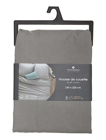 Housse de couette 2 places en coton avec fermeture à boutons CARINA