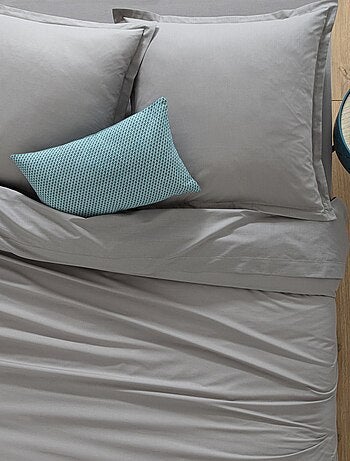 Housse de couette 2 places en coton avec fermeture à boutons CARINA