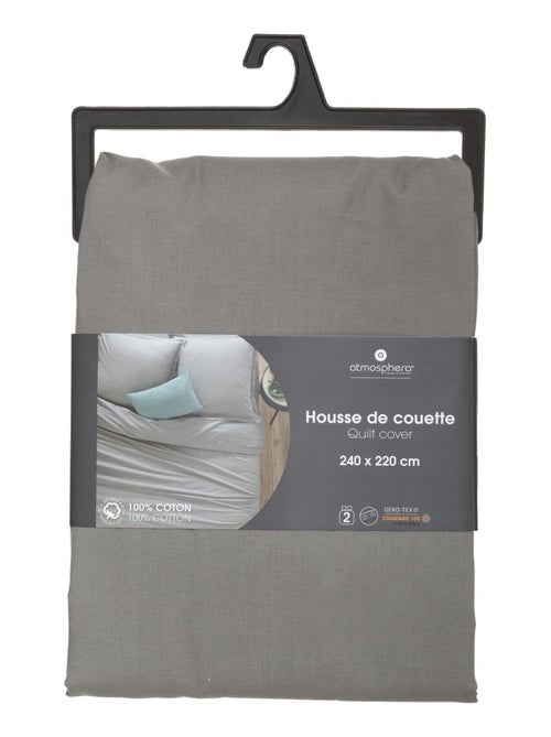 Housse de couette 2 places en coton avec fermeture à boutons CARINA - Kiabi