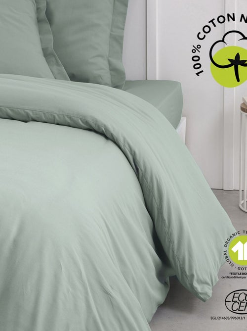 Housse de couette 2 places en coton BIO grande taille - Kiabi