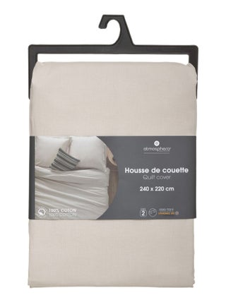 Housse de couette 2 places en coton fermeture boutons