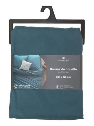 Housse de couette 2 places en coton fermeture boutons
