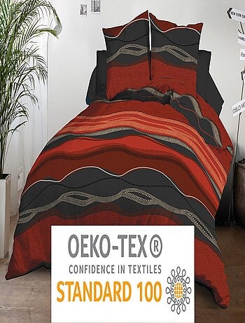 Housse de couette + 2 taies - Microfibre - Baltic rouge