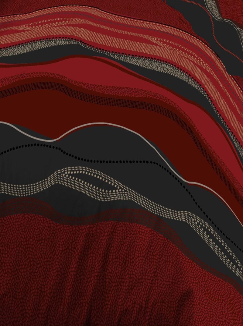 Housse de couette + 2 taies - Microfibre - Baltic rouge Rouge - Kiabi