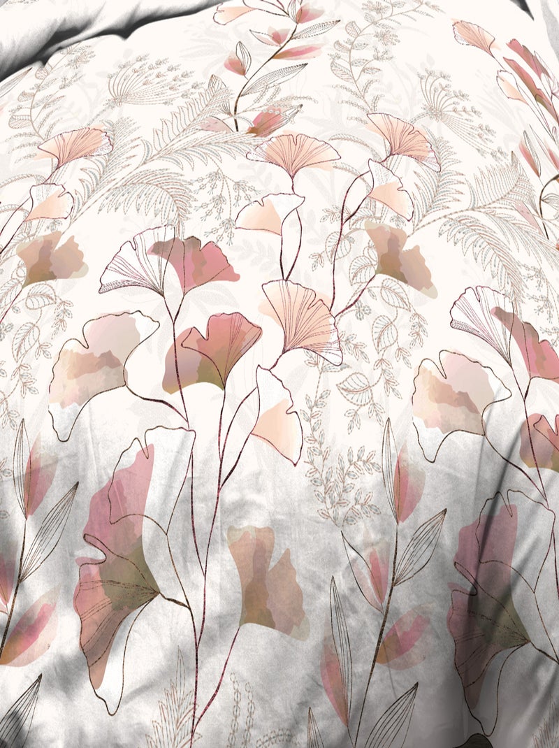 Housse de couette + 2 taies - Pur coton 57 fils - Kyoto Rose - Kiabi