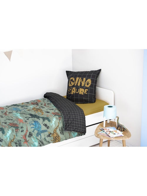 Housse de couette + 2 taies 100% coton 57 fils - Dinosaures Ttrias - Kiabi