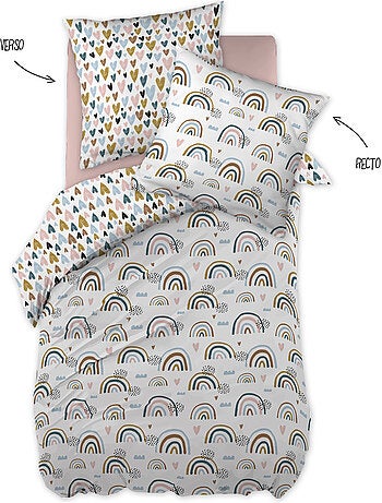 Housse de couette + 2 taies 100% coton arcoeur