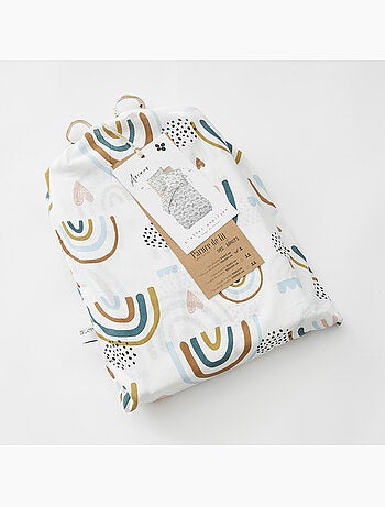 Housse de couette + 2 taies 100% coton arcoeur