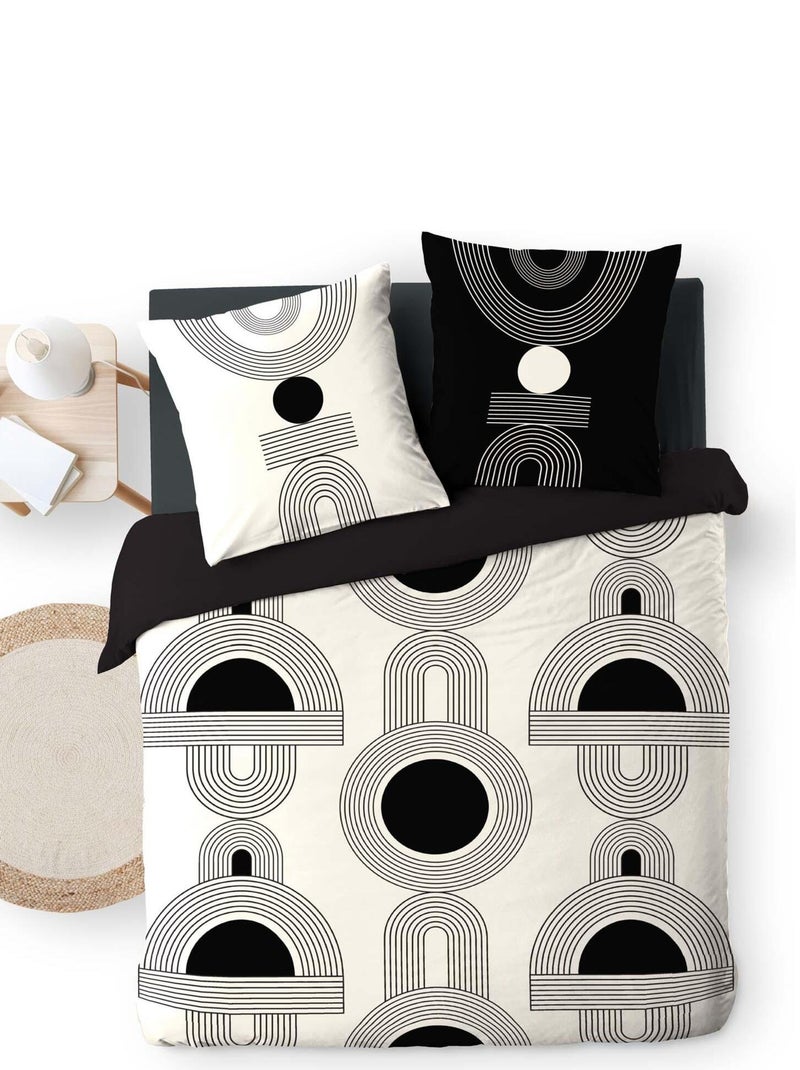 Housse de couette + 2 taies 220 x 240 cm Maddox Beige - Kiabi