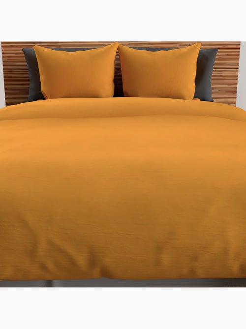 Housse de couette + 2 taies 240 x 260 cm microfibre lavee Intemporel rose - Kiabi Housse de couette + 2 taies 240 x 260 cm microfibre lavee Intemporel rose - Kiabi