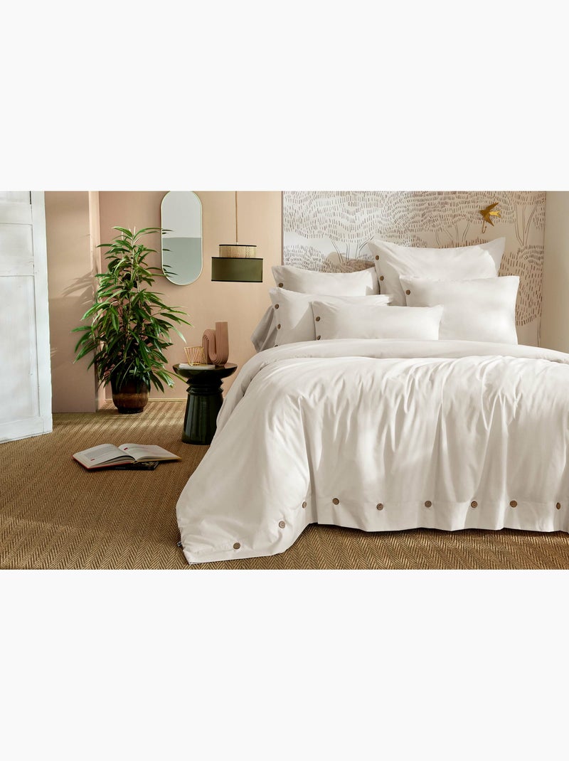 Housse de couette + 2 taies 65 x 65 cm 100% percale de coton – perrine Blanc - Kiabi